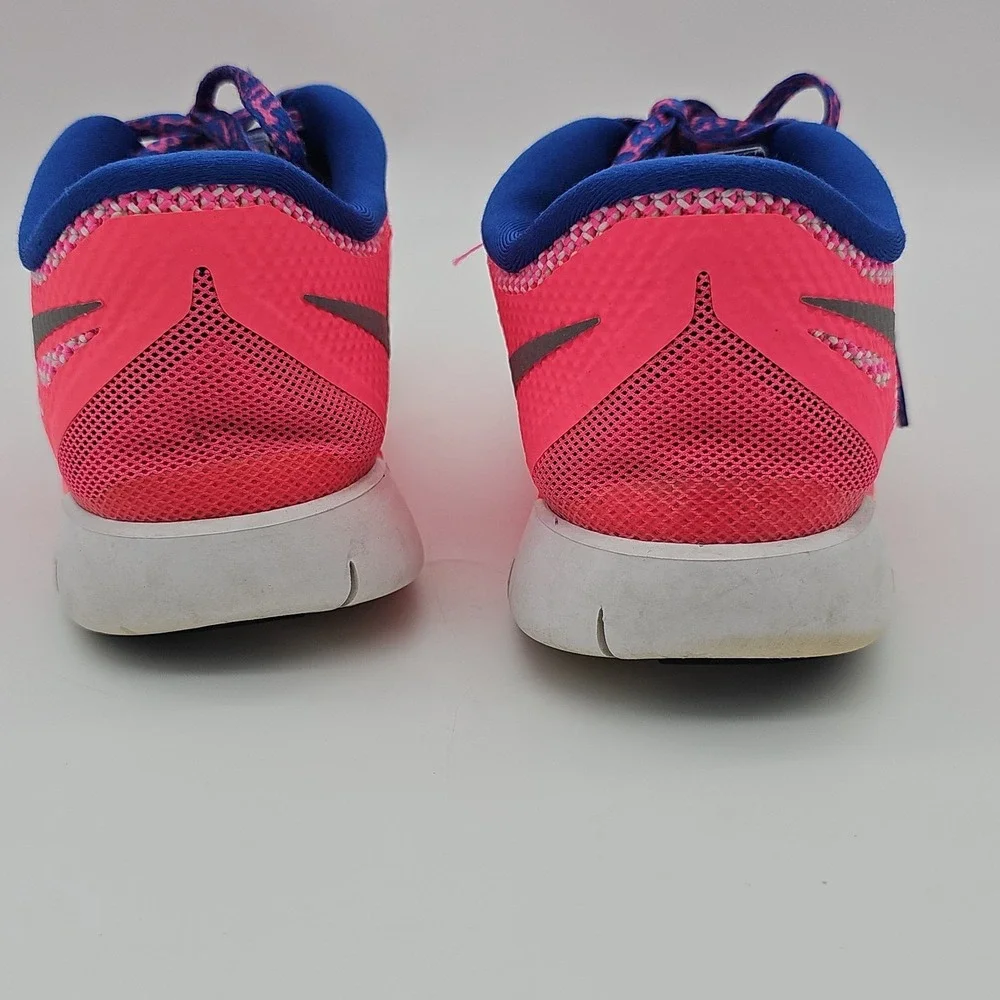 Nike Free 5.0 GS Hyper Pink Royal Blue Shoes 644446-601 Youth Girl 7Y Womens 8.5